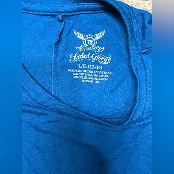 Faded Glory Vibrant Blue Long Sleeve Tee - Picture 6 of 6